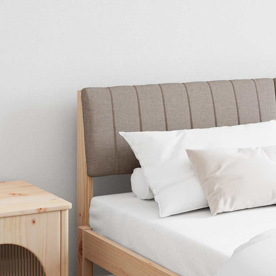 Gestoffeerd hoofdbord Taupe 150 cm Massief grenenhout