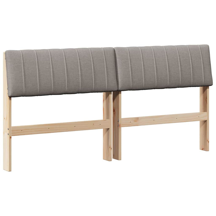 Gestoffeerd hoofdbord Taupe 150 cm Massief grenenhout
