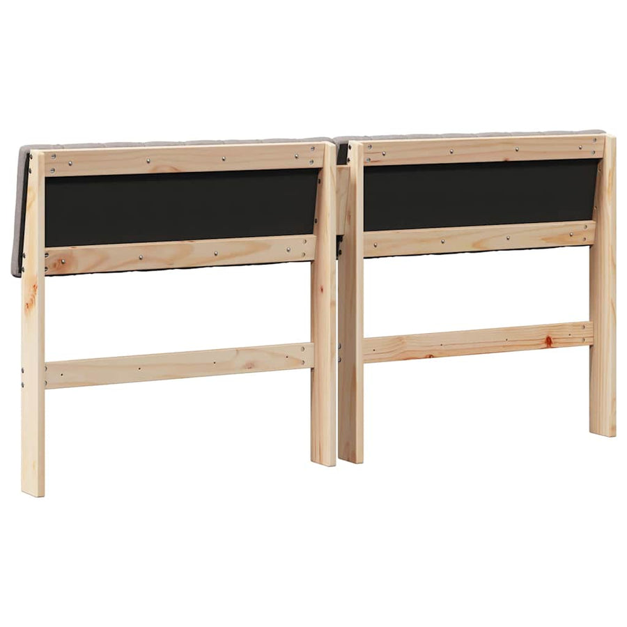 Gestoffeerd hoofdbord Taupe 150 cm Massief grenenhout