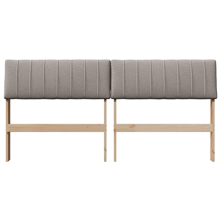 Gestoffeerd hoofdbord Taupe 150 cm Massief grenenhout