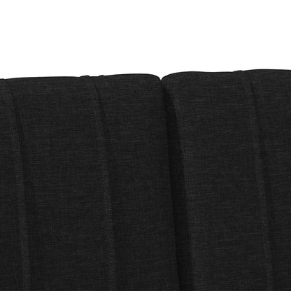 Gestoffeerd hoofdbord Zwart 140 cm Massief grenenhout