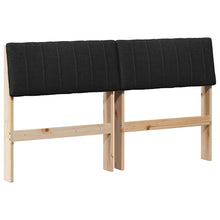 Gestoffeerd hoofdbord Zwart 140 cm Massief grenenhout