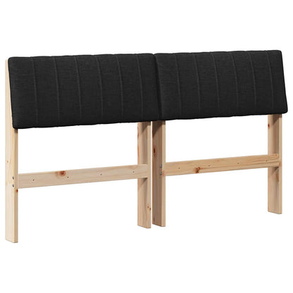 Gestoffeerd hoofdbord Zwart 140 cm Massief grenenhout