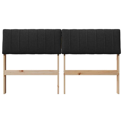 Gestoffeerd hoofdbord Zwart 140 cm Massief grenenhout