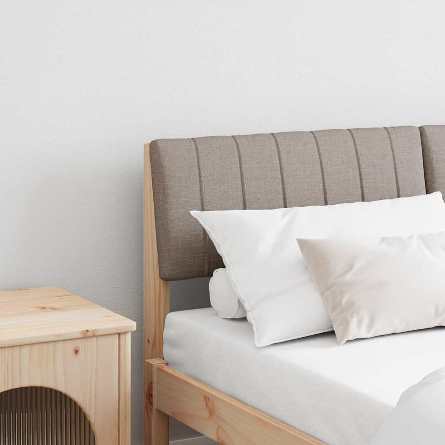 Gestoffeerd hoofdbord Taupe 140 cm Massief grenenhout
