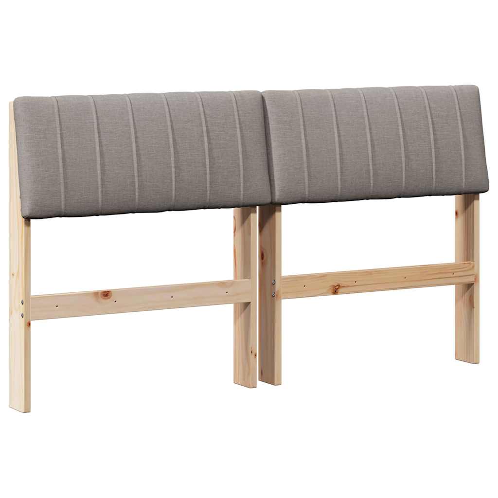 Gestoffeerd hoofdbord Taupe 140 cm Massief grenenhout
