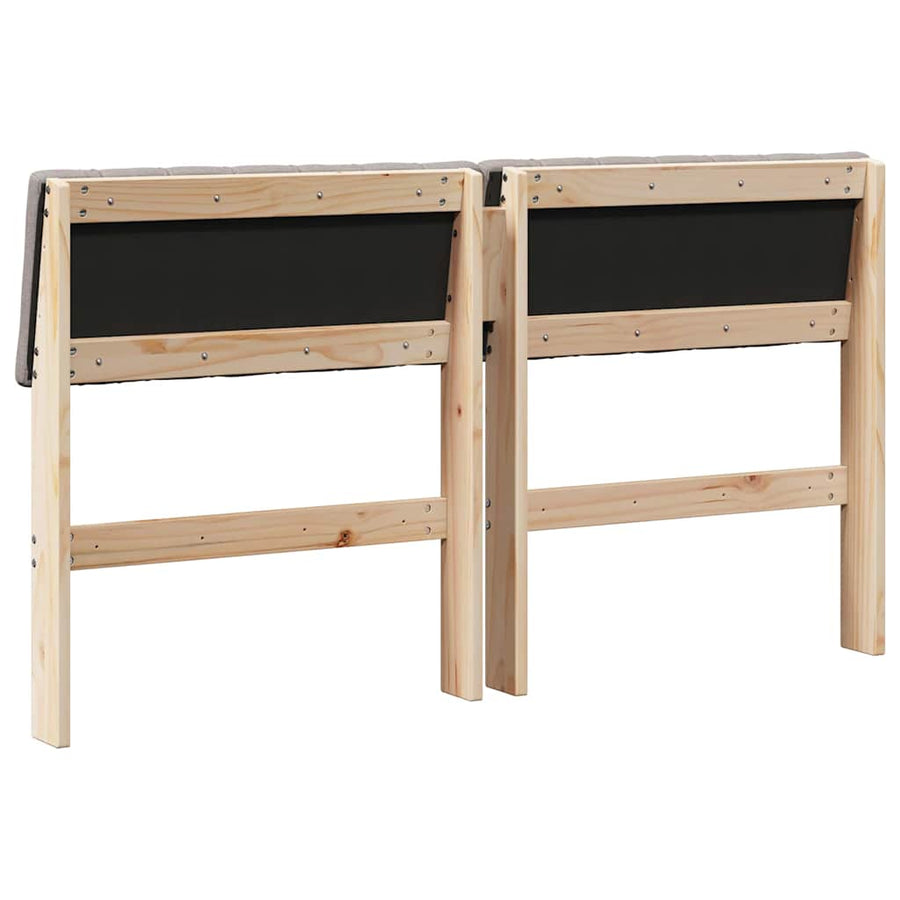 Gestoffeerd hoofdbord Taupe 140 cm Massief grenenhout