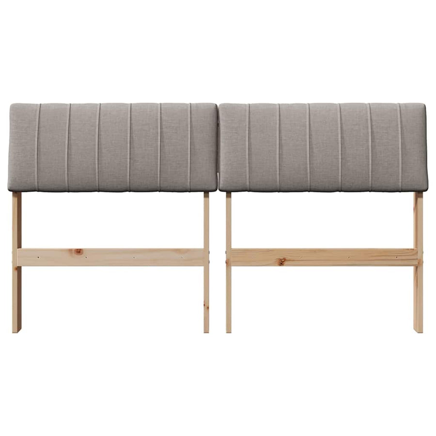 Gestoffeerd hoofdbord Taupe 140 cm Massief grenenhout