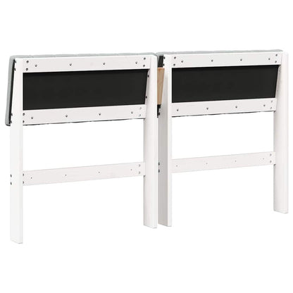 Gestoffeerd hoofdbord Lichtgrijs 140 cm Massief grenenhout