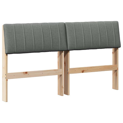 Gestoffeerd hoofdbord Donkergrijs 135 cm Massief grenenhout