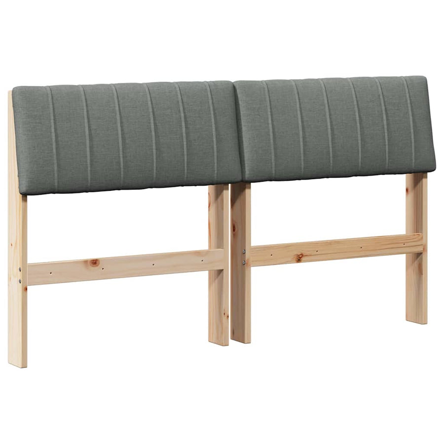 Gestoffeerd hoofdbord Donkergrijs 135 cm Massief grenenhout