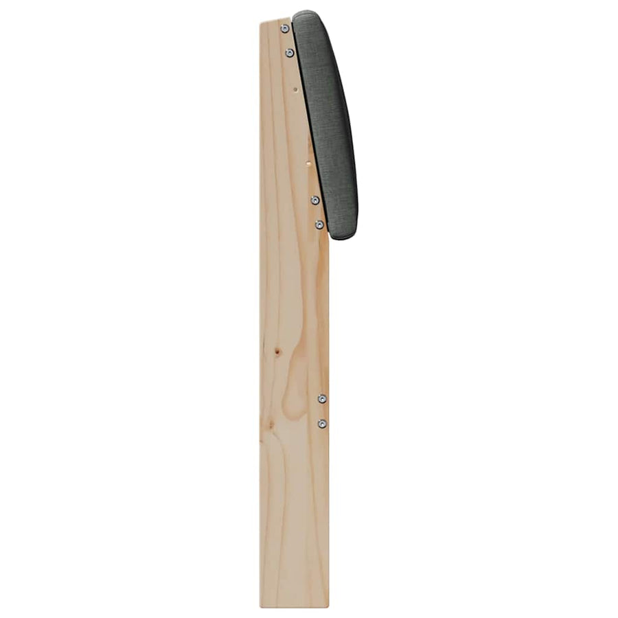 Gestoffeerd hoofdbord Donkergrijs 135 cm Massief grenenhout