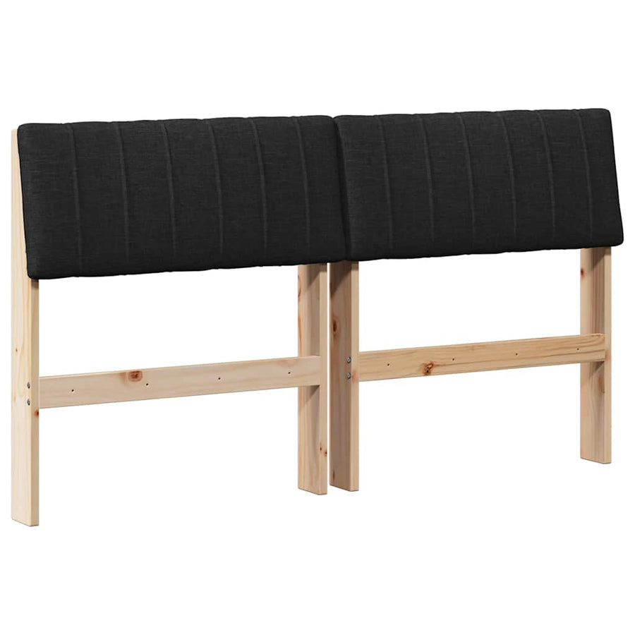 Gestoffeerd hoofdbord Zwart 135 cm Massief grenenhout