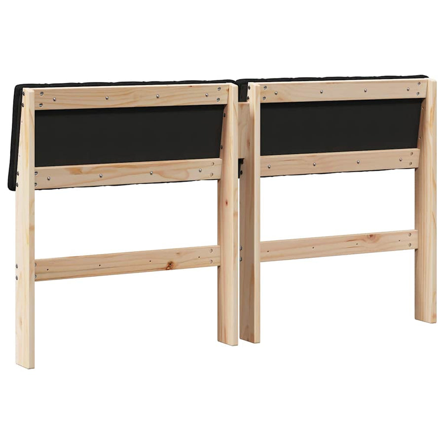 Gestoffeerd hoofdbord Zwart 135 cm Massief grenenhout