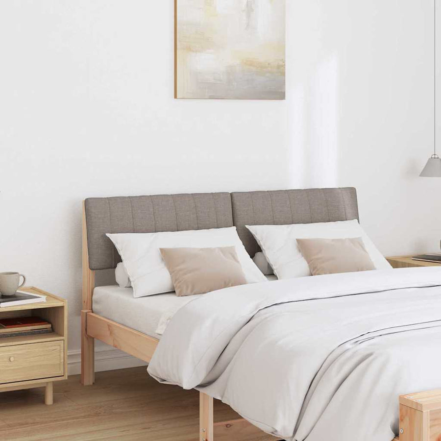 Gestoffeerd hoofdbord Taupe 135 cm Massief grenenhout