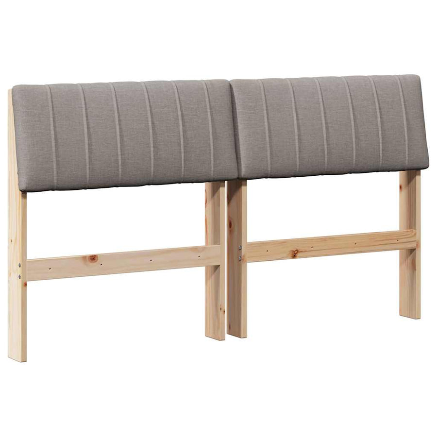 Gestoffeerd hoofdbord Taupe 135 cm Massief grenenhout