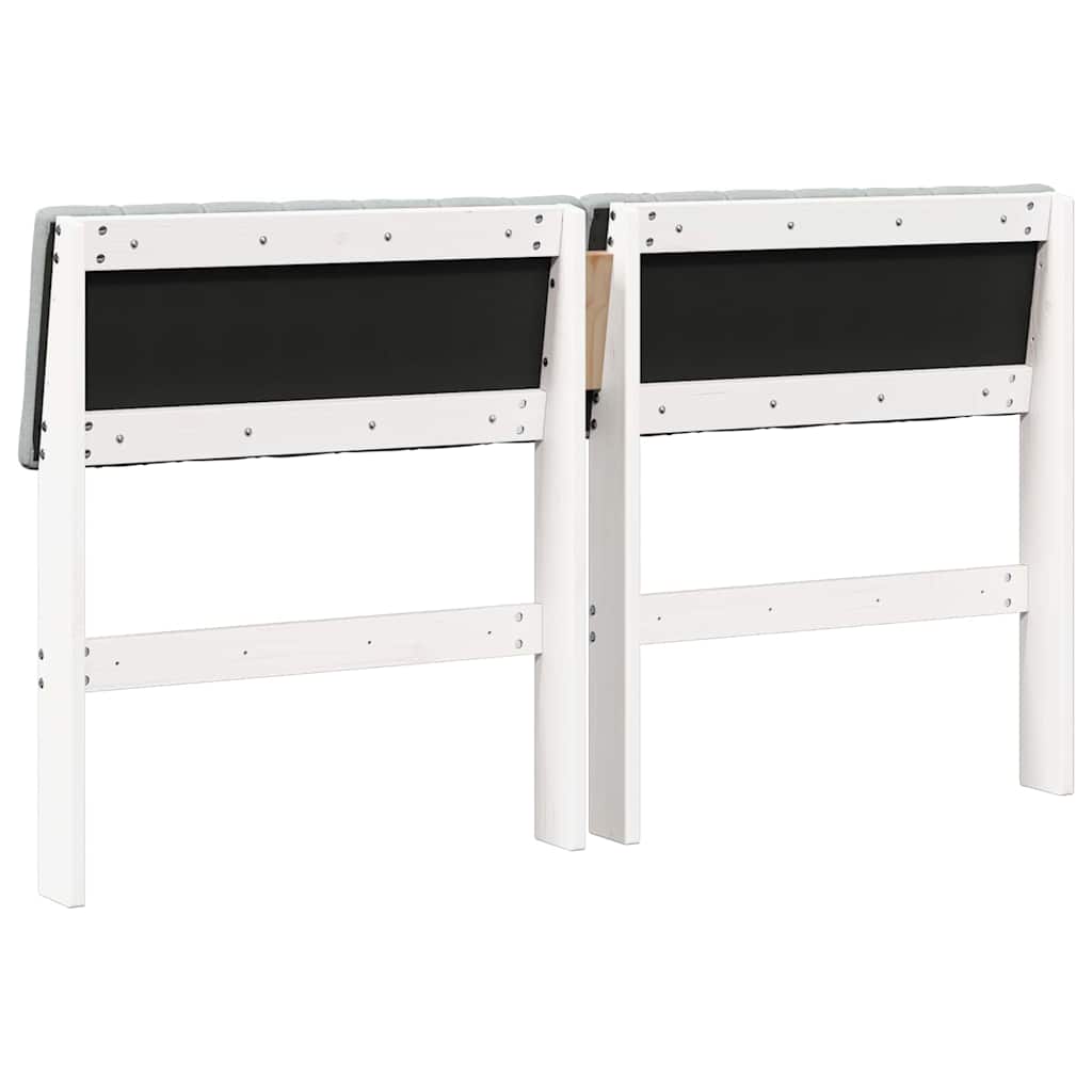 Gestoffeerd hoofdbord Lichtgrijs 135 cm Massief grenenhout