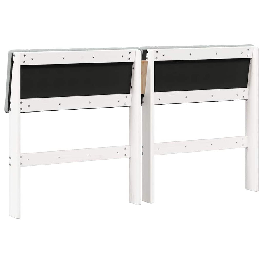 Gestoffeerd hoofdbord Lichtgrijs 135 cm Massief grenenhout
