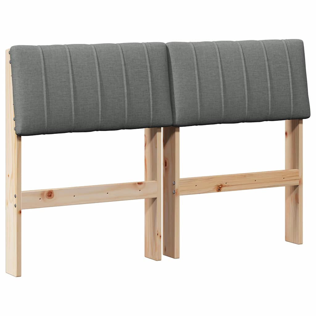 Gestoffeerd hoofdbord Donkergrijs 120 cm Massief grenenhout