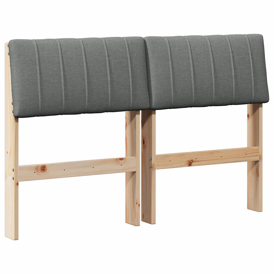 Gestoffeerd hoofdbord Donkergrijs 120 cm Massief grenenhout