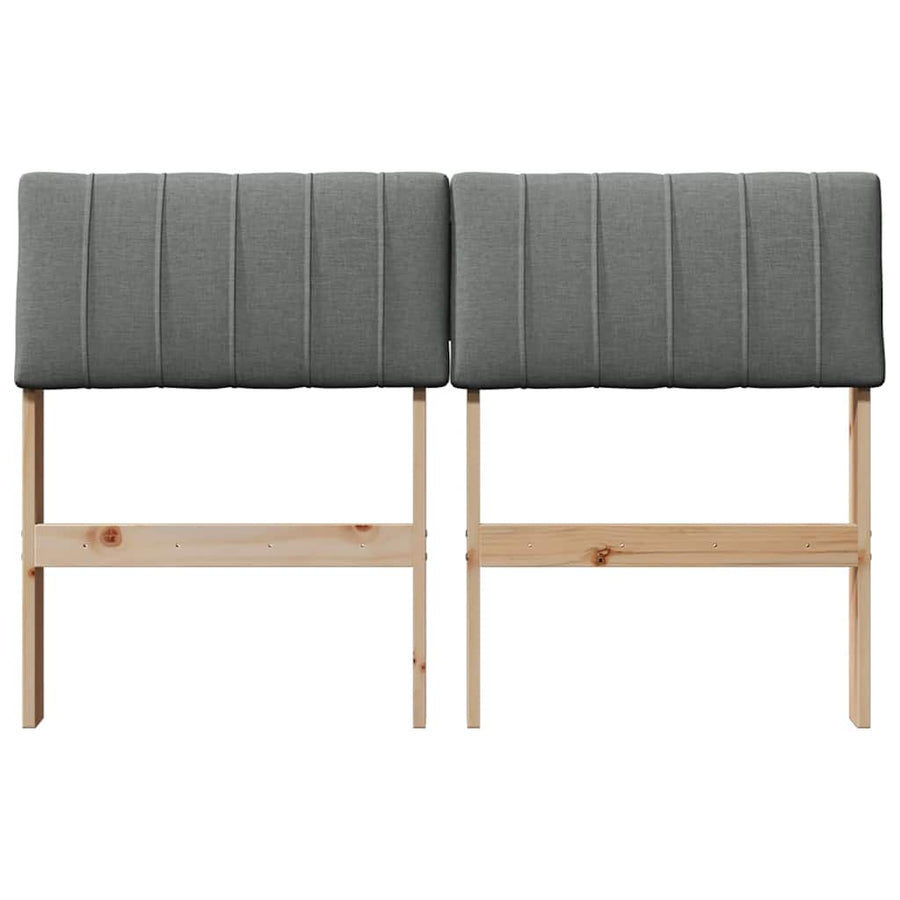 Gestoffeerd hoofdbord Donkergrijs 120 cm Massief grenenhout