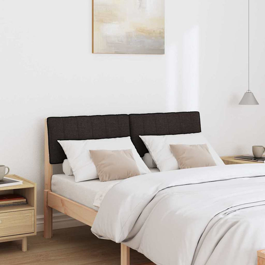 Gestoffeerd hoofdbord Zwart 120 cm Massief grenenhout