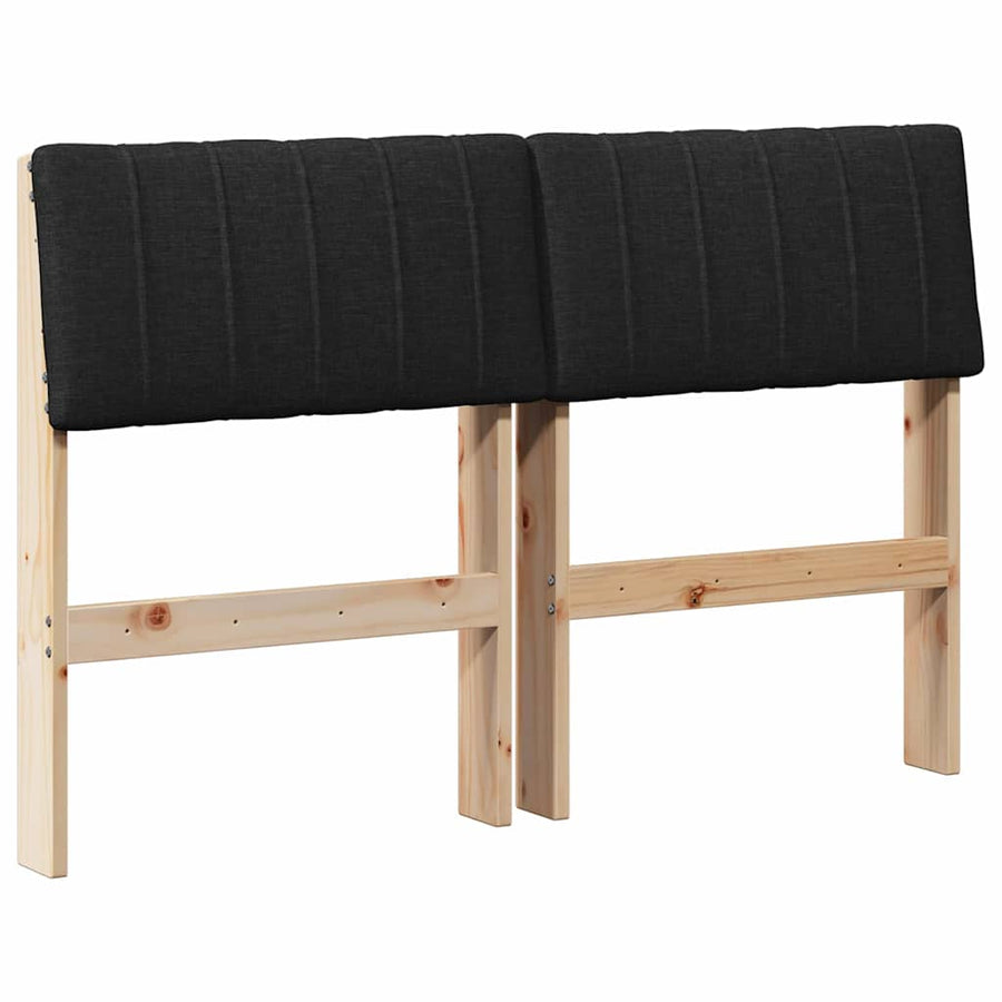 Gestoffeerd hoofdbord Zwart 120 cm Massief grenenhout