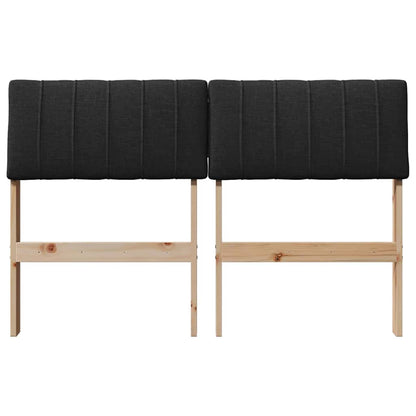 Gestoffeerd hoofdbord Zwart 120 cm Massief grenenhout
