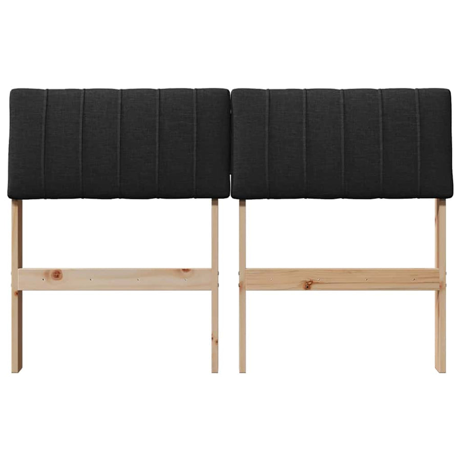 Gestoffeerd hoofdbord Zwart 120 cm Massief grenenhout