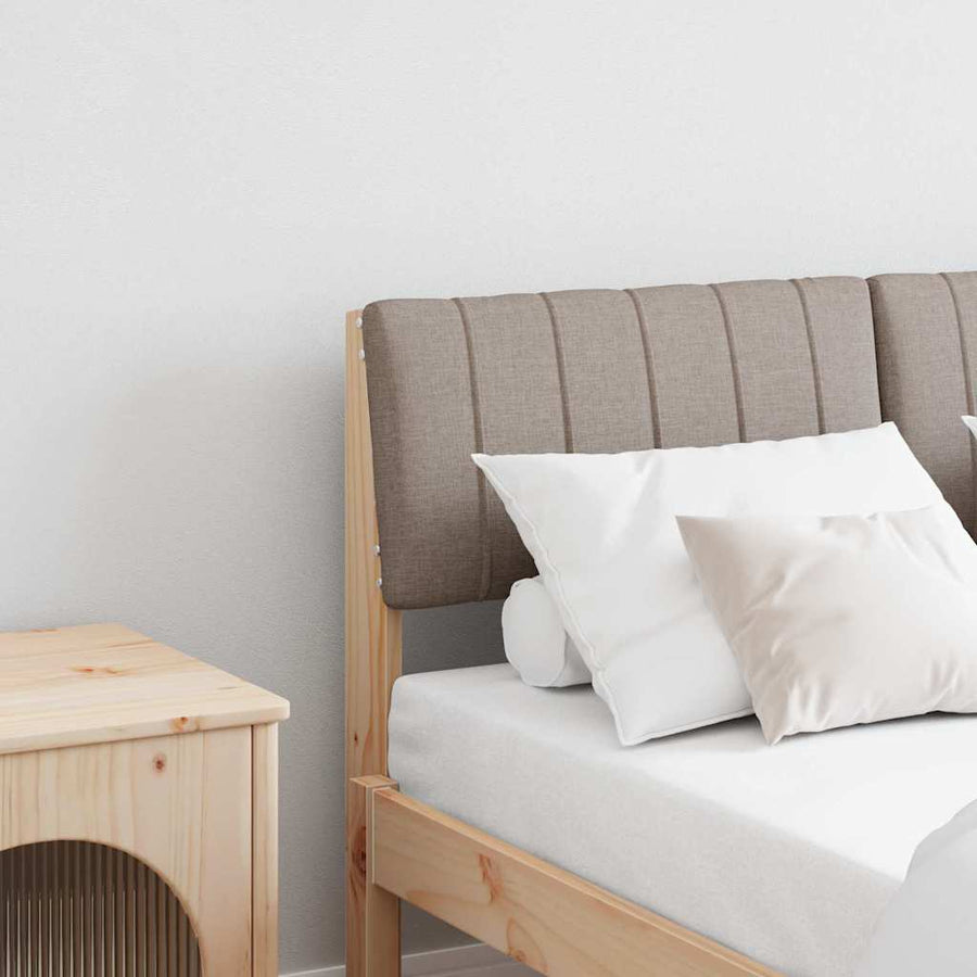 Gestoffeerd hoofdbord Taupe 120 cm Massief grenenhout