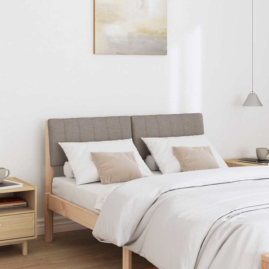 Gestoffeerd hoofdbord Taupe 120 cm Massief grenenhout
