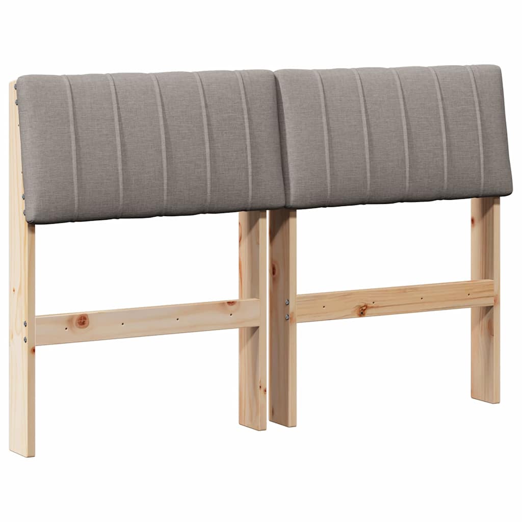 Gestoffeerd hoofdbord Taupe 120 cm Massief grenenhout