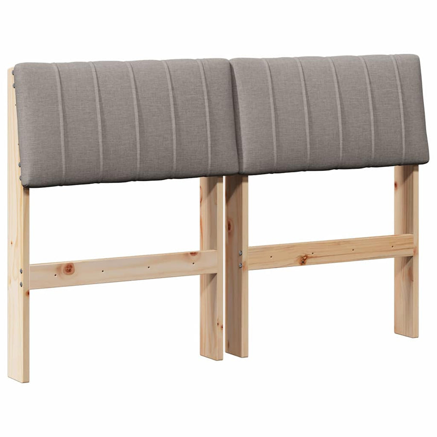 Gestoffeerd hoofdbord Taupe 120 cm Massief grenenhout