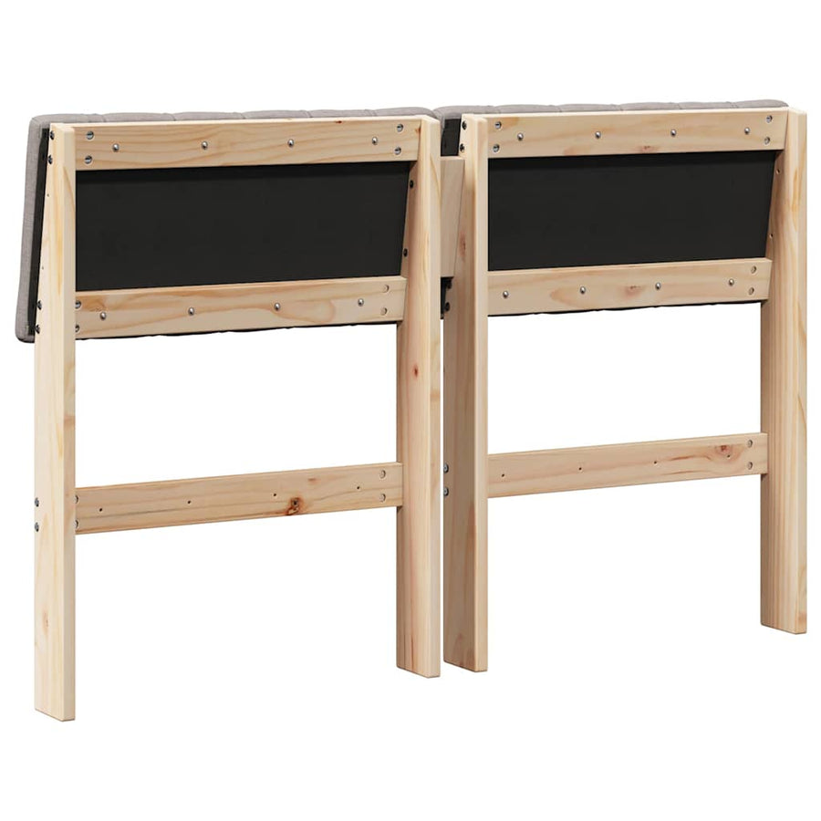 Gestoffeerd hoofdbord Taupe 120 cm Massief grenenhout