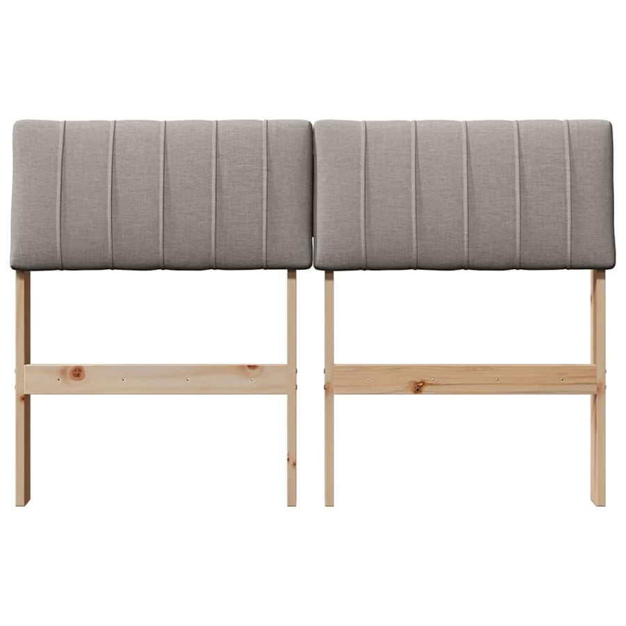 Gestoffeerd hoofdbord Taupe 120 cm Massief grenenhout