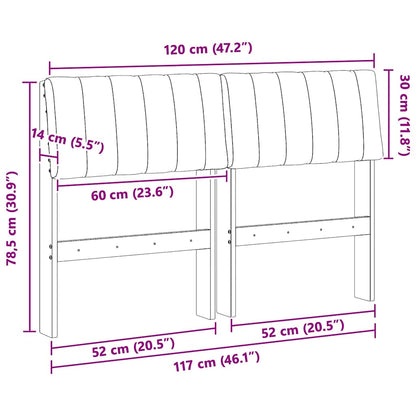 Gestoffeerd hoofdbord Taupe 120 cm Massief grenenhout