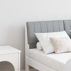 Upholstered Headboard Light Grey 120 cm Solid Pine