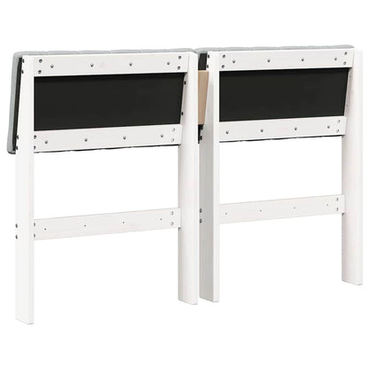 Gestoffeerd hoofdbord Lichtgrijs 120 cm Massief grenenhout