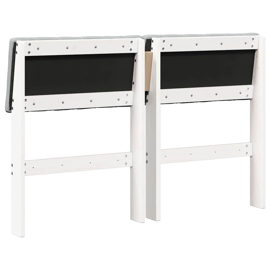 Gestoffeerd hoofdbord Lichtgrijs 120 cm Massief grenenhout