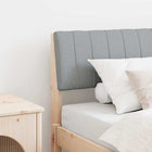 Upholstered Headboard Light Gray 100 cm Solid Pine