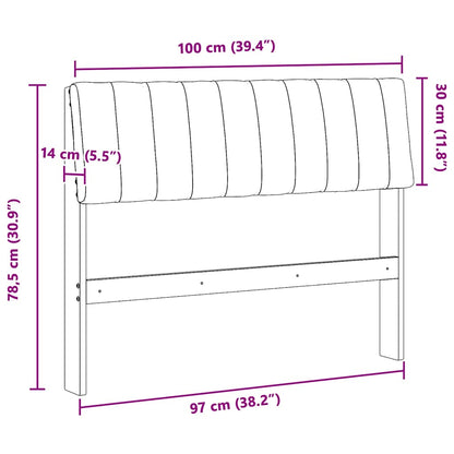 Gestoffeerd hoofdbord Lichtgrijs 100 cm Massief grenenhout