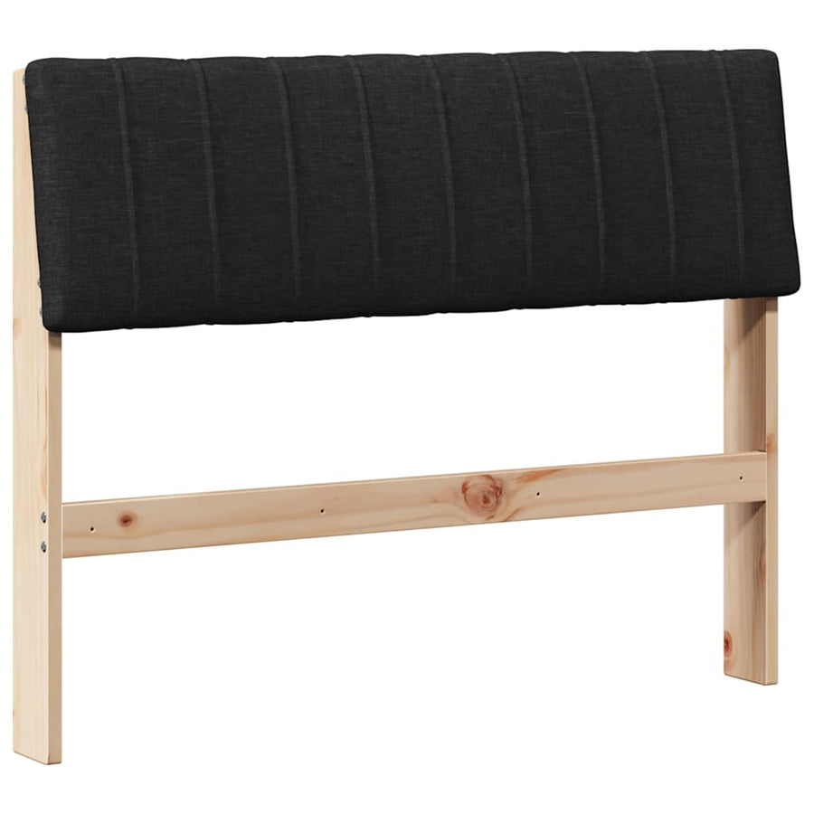 Gestoffeerd hoofdbord Zwart 100 cm Massief grenenhout