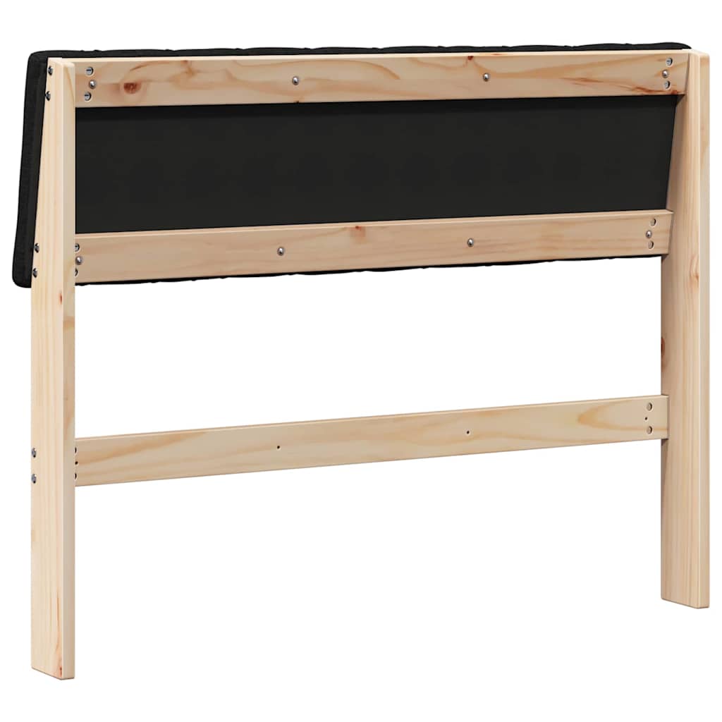 Gestoffeerd hoofdbord Zwart 100 cm Massief grenenhout