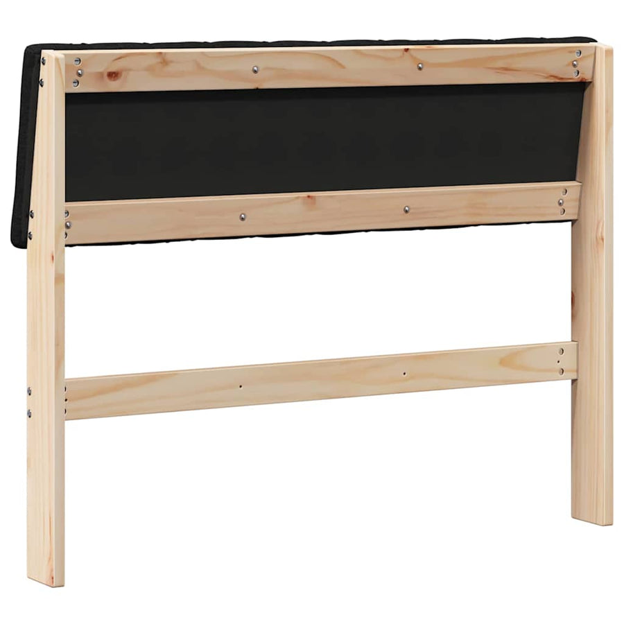 Gestoffeerd hoofdbord Zwart 100 cm Massief grenenhout