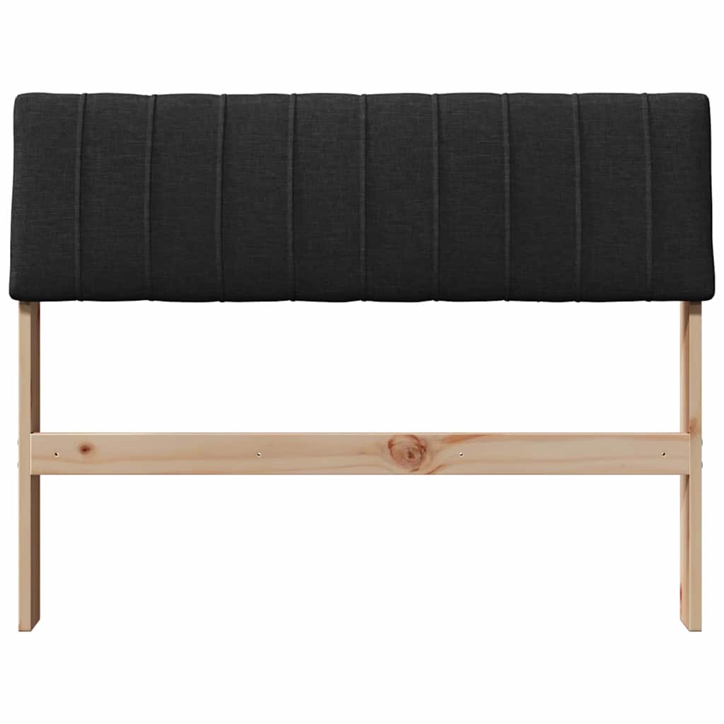 Gestoffeerd hoofdbord Zwart 100 cm Massief grenenhout