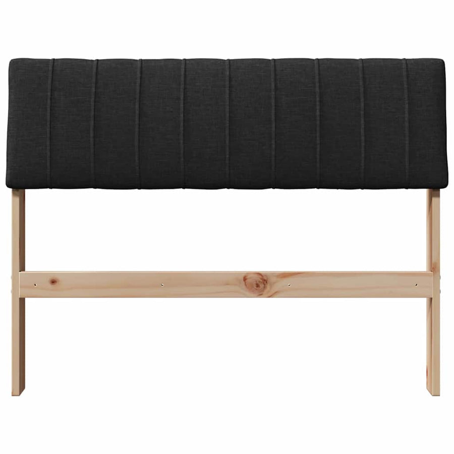 Gestoffeerd hoofdbord Zwart 100 cm Massief grenenhout