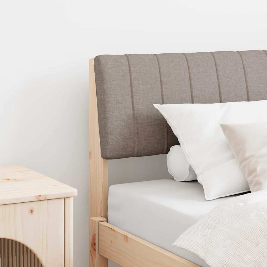 Gestoffeerd hoofdbord Taupe 100 cm Massief grenenhout