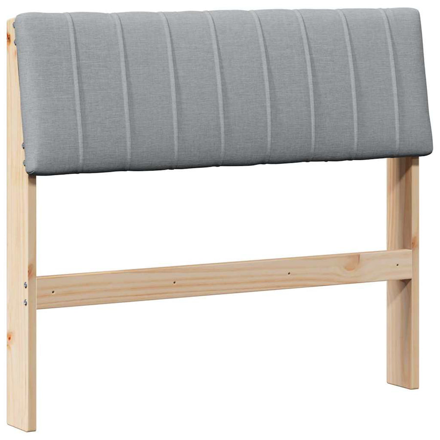 Gestoffeerd hoofdbord Lichtgrijs 90 cm Massief grenenhout