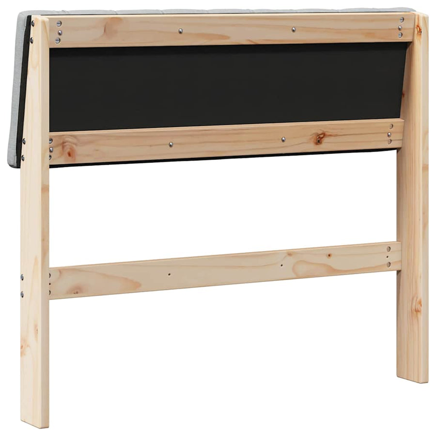 Gestoffeerd hoofdbord Lichtgrijs 90 cm Massief grenenhout
