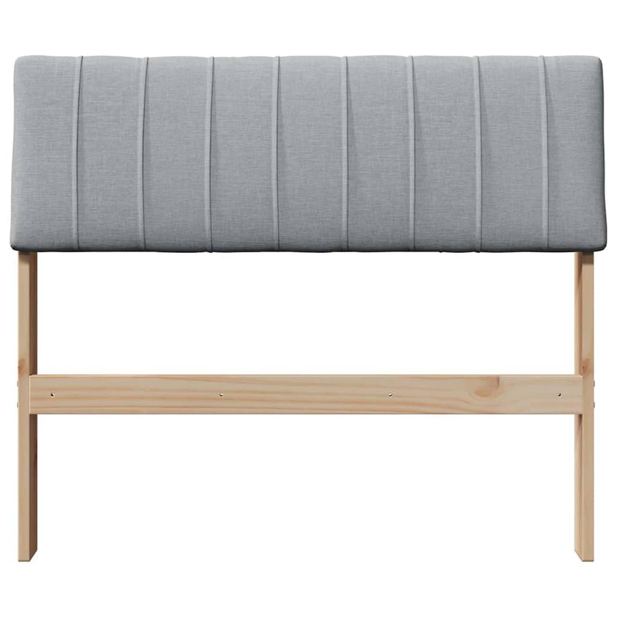 Gestoffeerd hoofdbord Lichtgrijs 90 cm Massief grenenhout